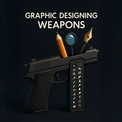 Graphic designing weapons concept art by Pixlr Bazaar